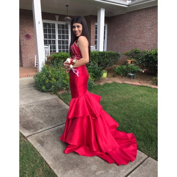 Red Mermaid Tail Prom Dress Clearance ...